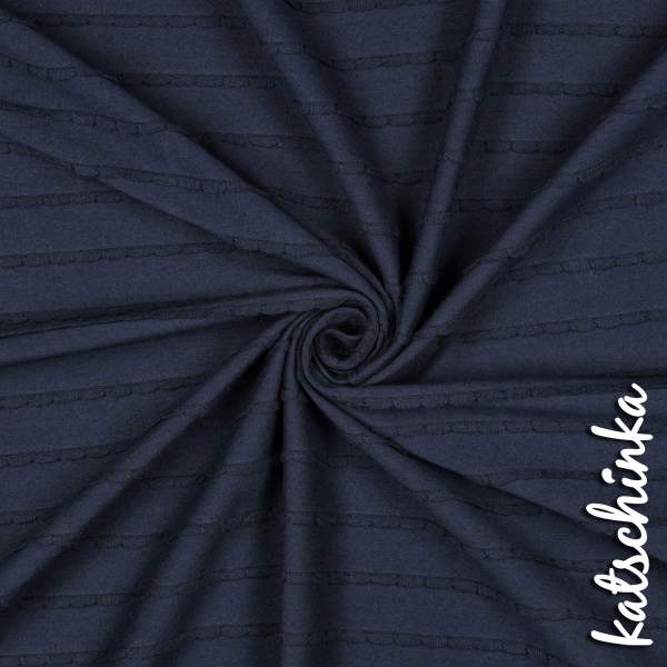 Jersey mit Rüschen Navy 005 | Meterware Strukturjersey